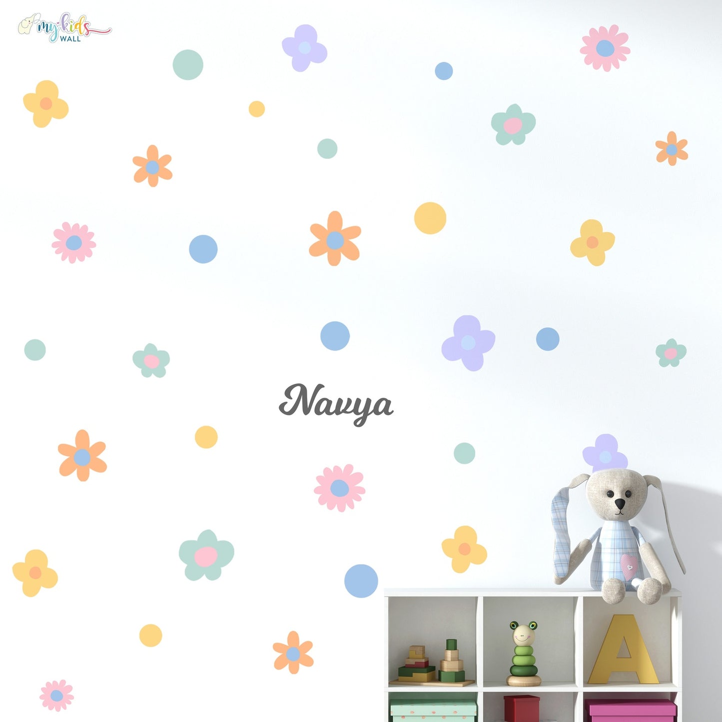 Cute Colorful Flowers Personalized Wall Stickers