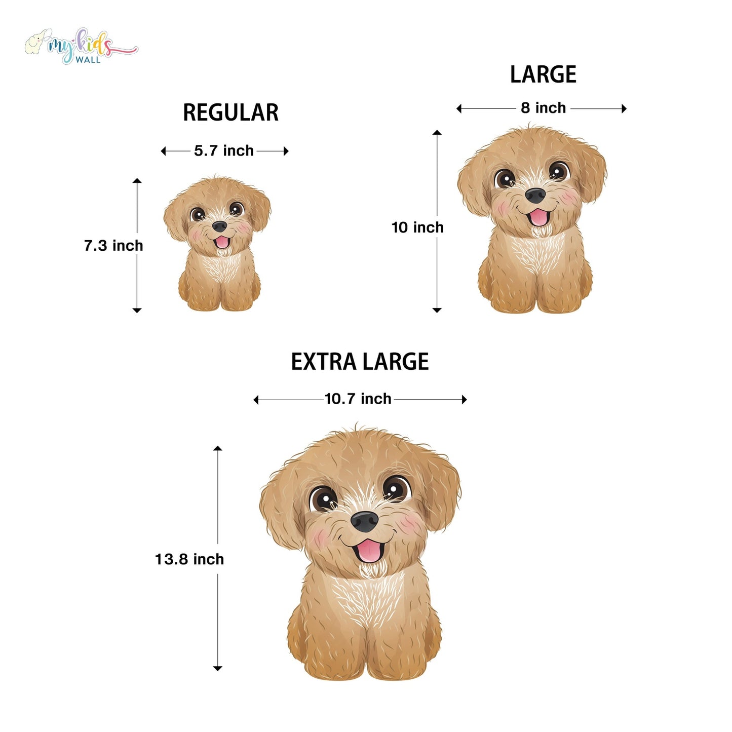 Cute Dog & Puppy Faces Personalized Wall Stickers