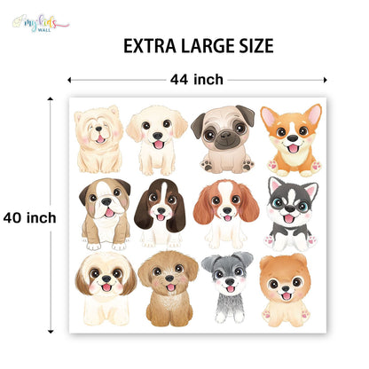 Cute Dog & Puppy Faces Personalized Wall Stickers