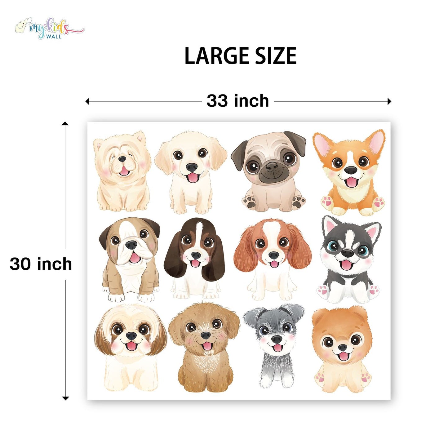 Cute Dog & Puppy Faces Personalized Wall Stickers