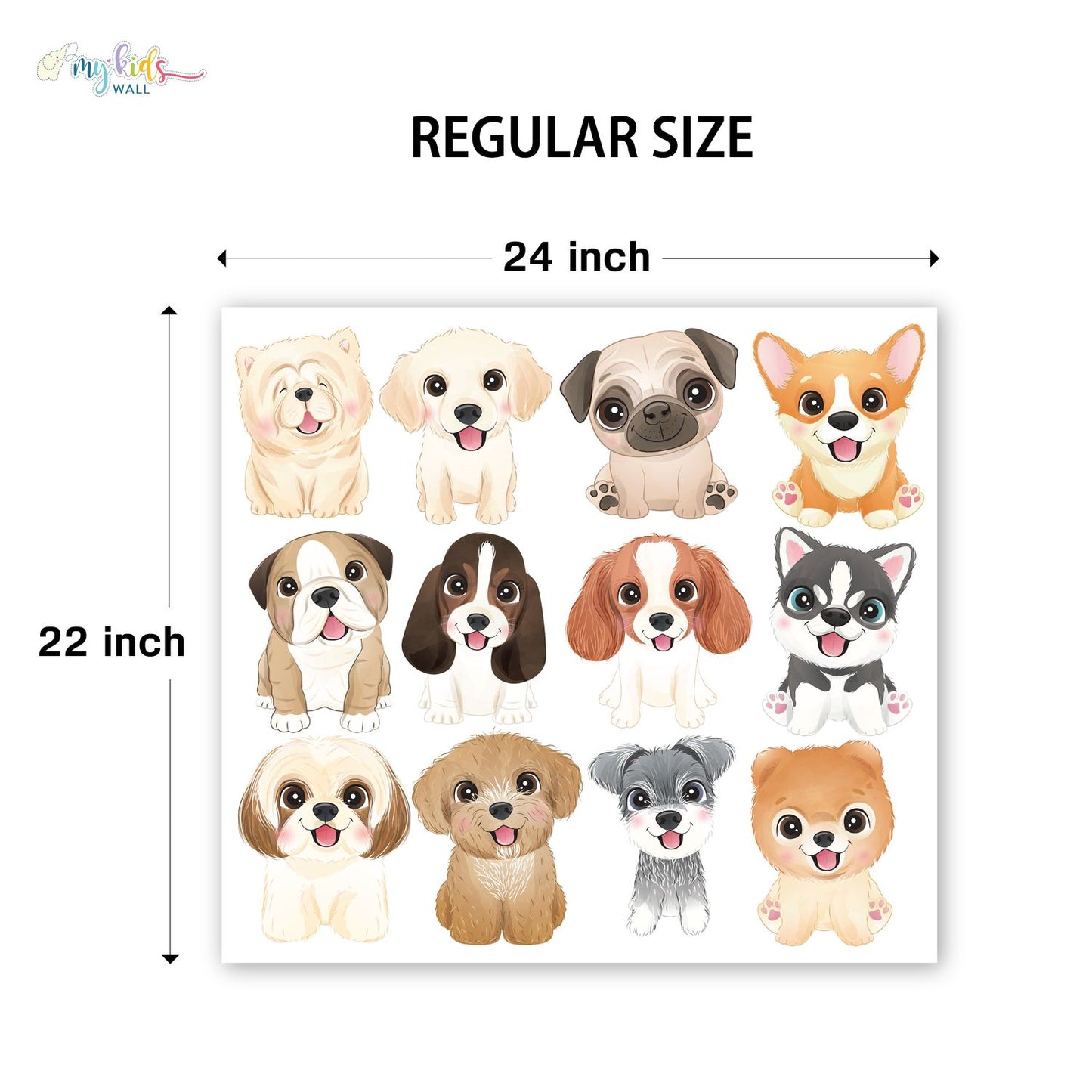 Cute Dog & Puppy Faces Personalized Wall Stickers