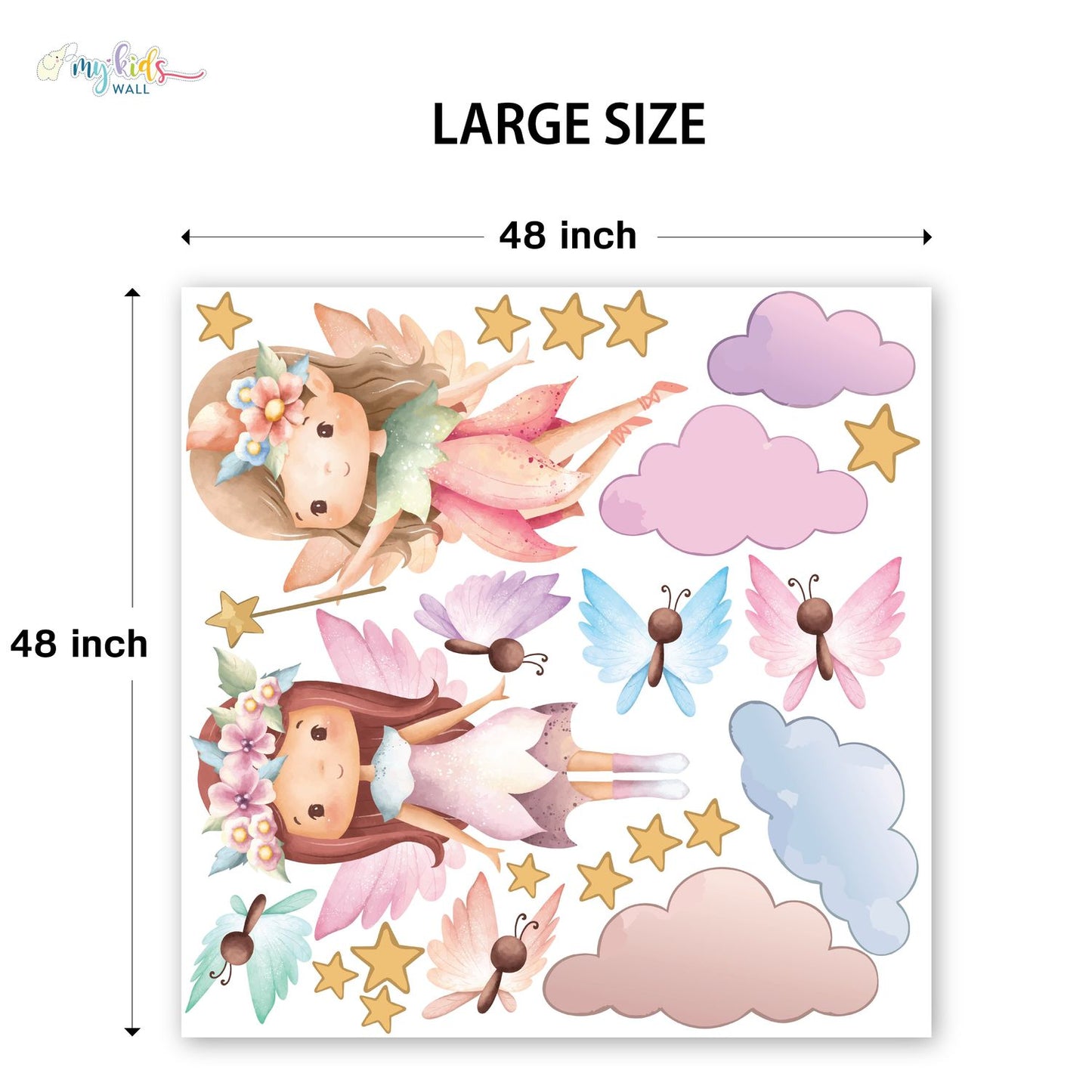 Cute Fairy Princesses Personalized Wall Stickers
