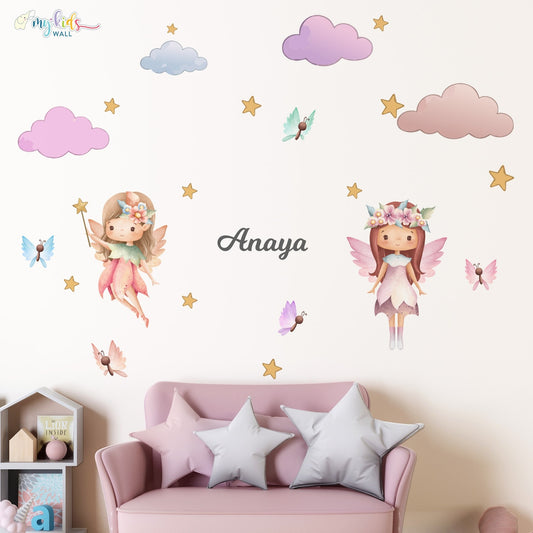 Cute Fairy Princesses Personalized Wall Stickers