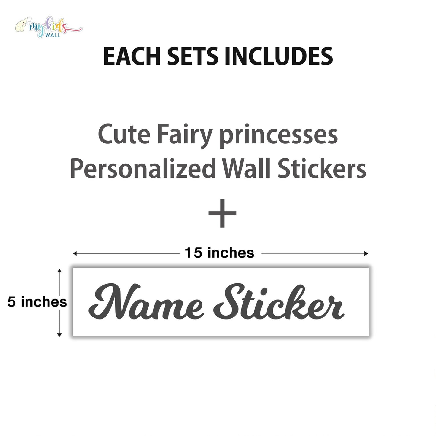Cute Fairy Princesses Personalized Wall Stickers