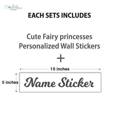 Cute Fairy Princesses Personalized Wall Stickers