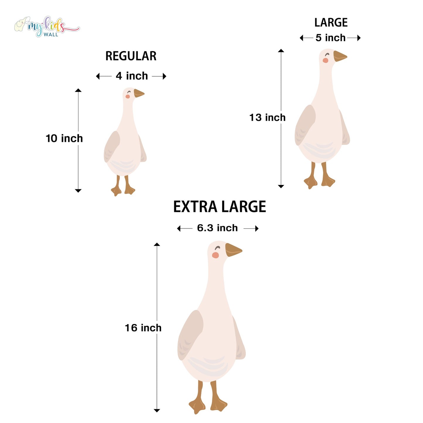 Cute Goose & Butterflies Personalized Wall Stickers