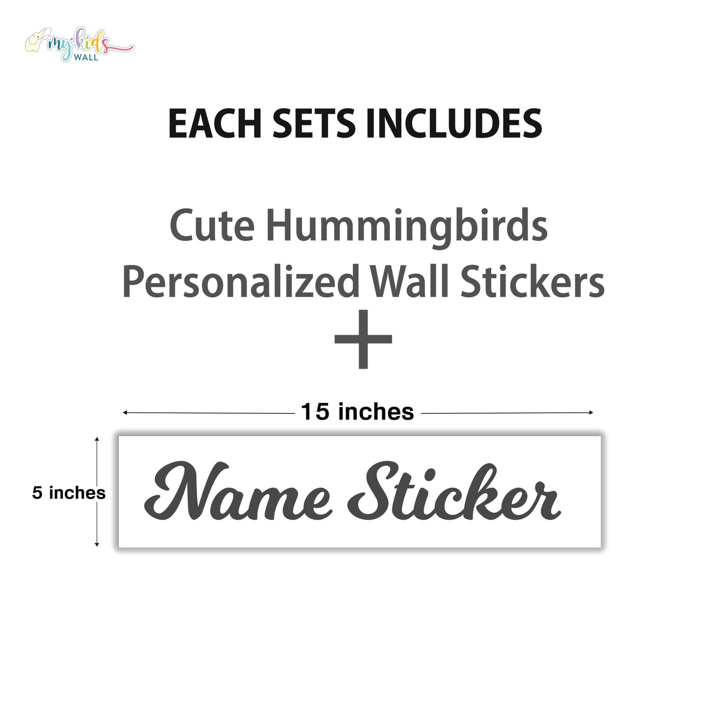 Cute Hummingbirds Personalized Wall Stickers