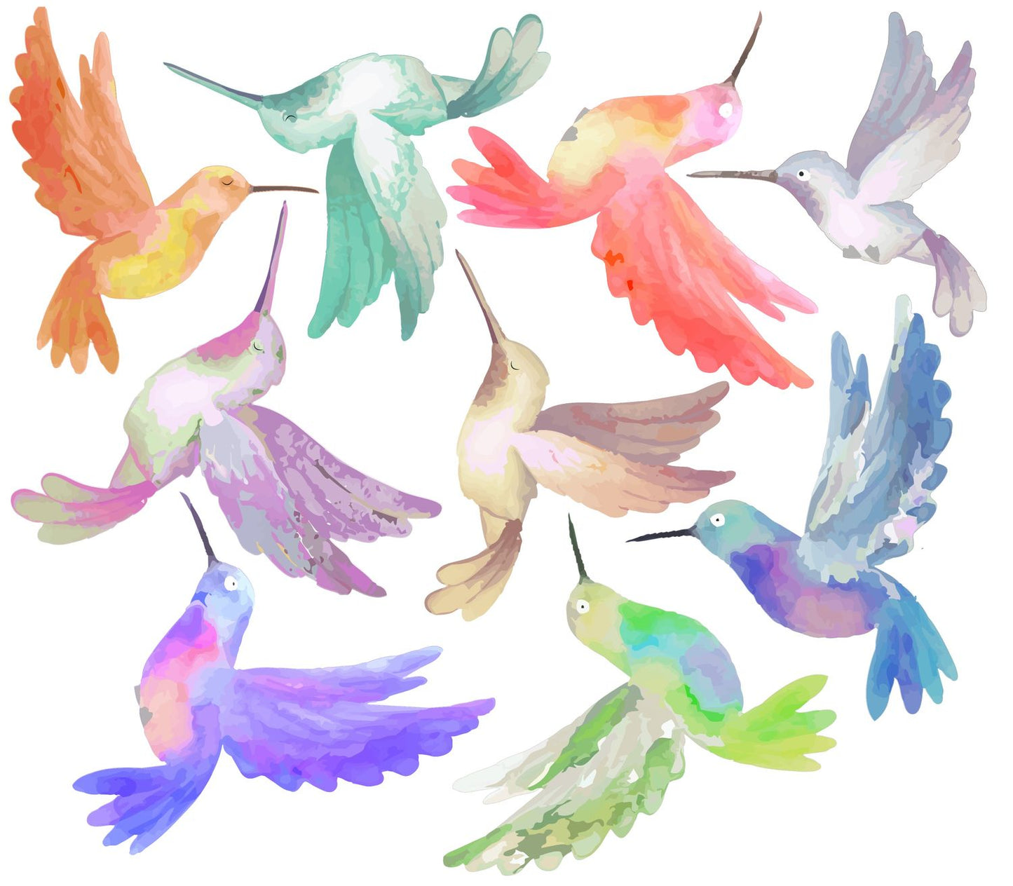 Cute Hummingbirds Personalized Wall Stickers