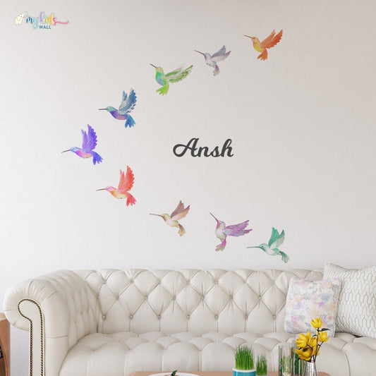 Cute Hummingbirds Personalized Wall Stickers