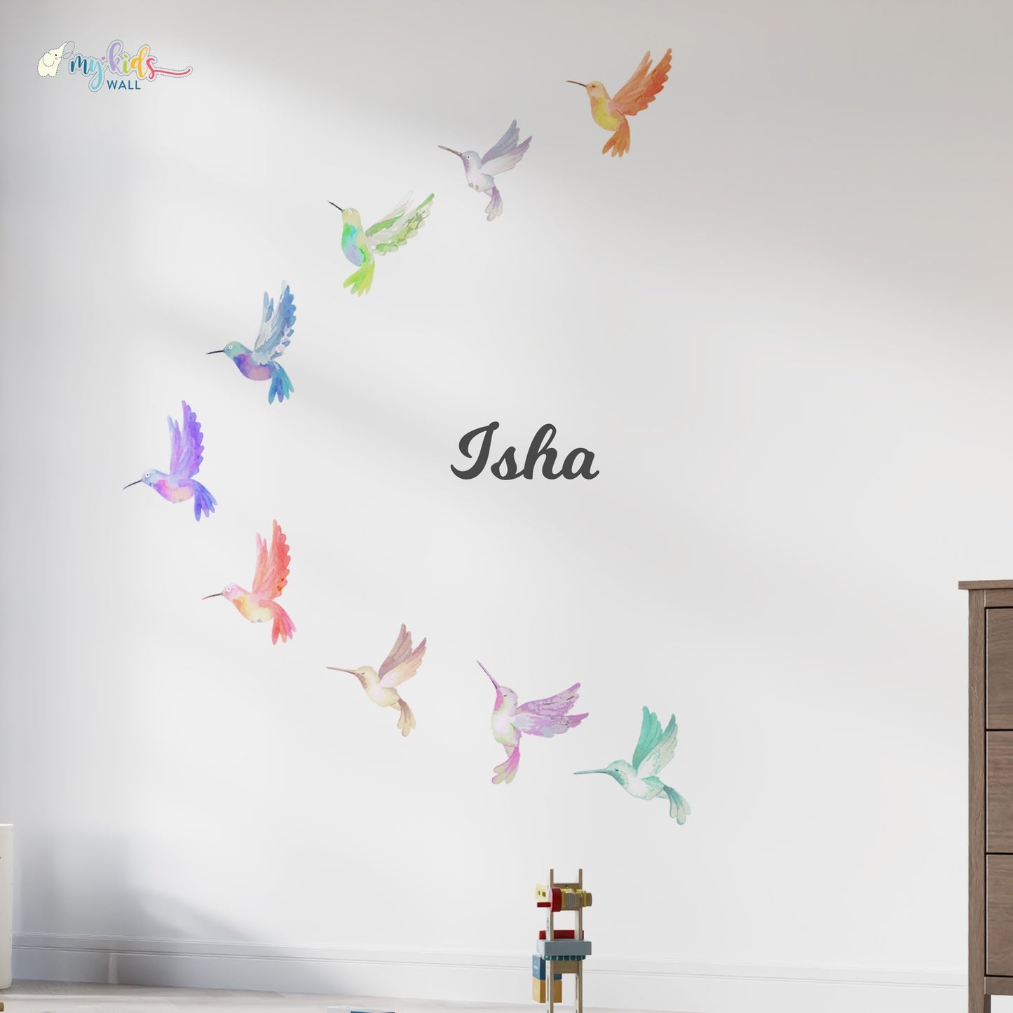 Cute Hummingbirds Personalized Wall Stickers