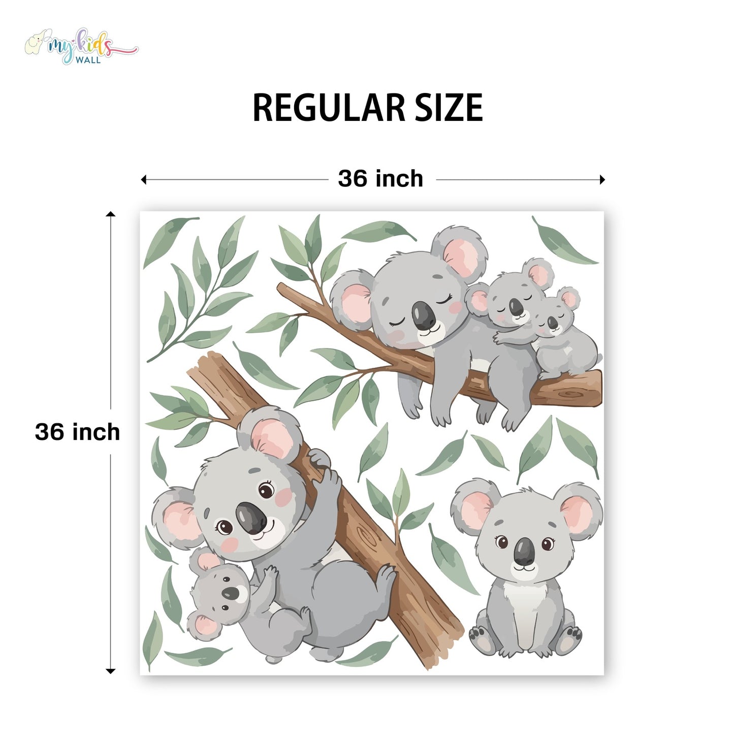 Cute Koala Family Personalized Wall Stickers