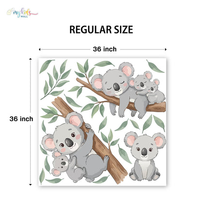 Cute Koala Family Personalized Wall Stickers