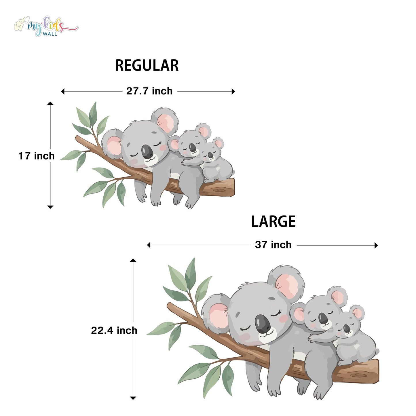 Cute Koala Family Personalized Wall Stickers