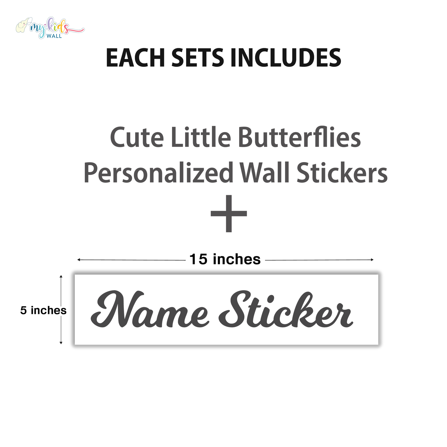 Cute Little Butterflies Personalized Wall Stickers