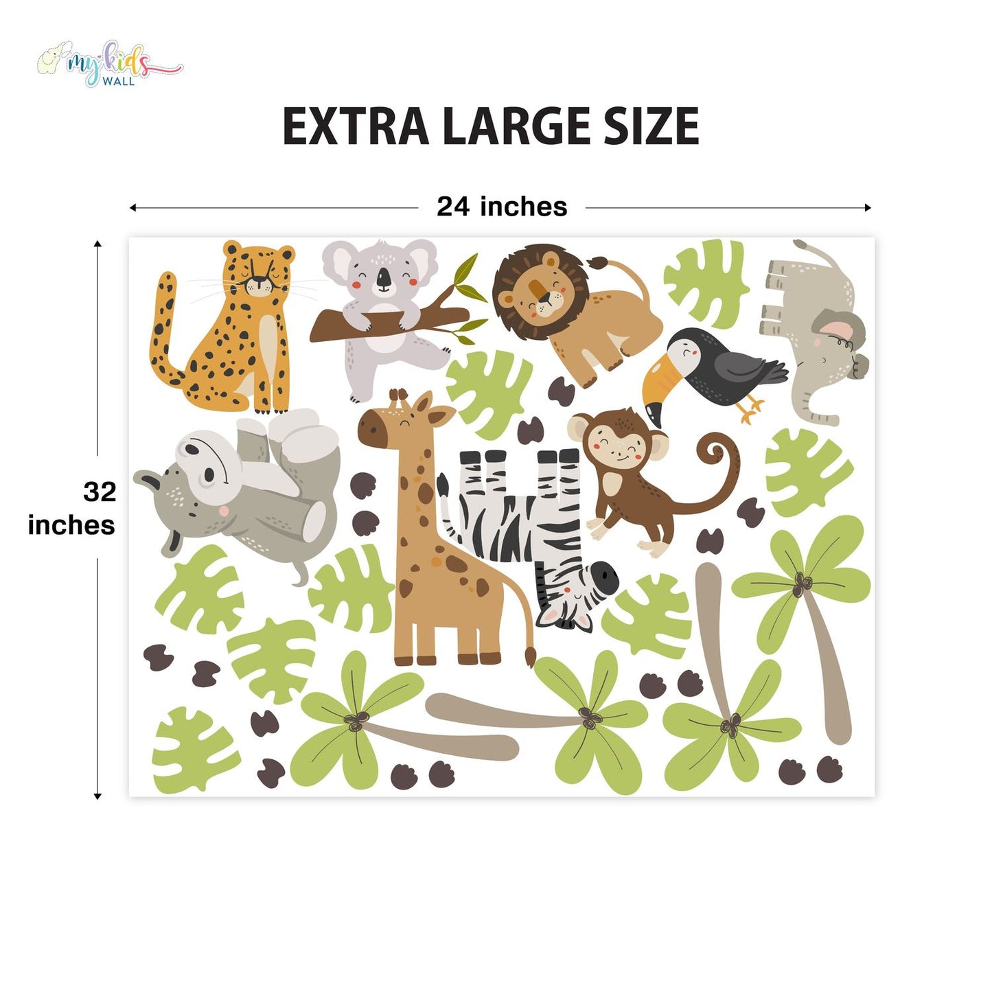 Cute Little Jungle Safari Personalized Wall Stickers