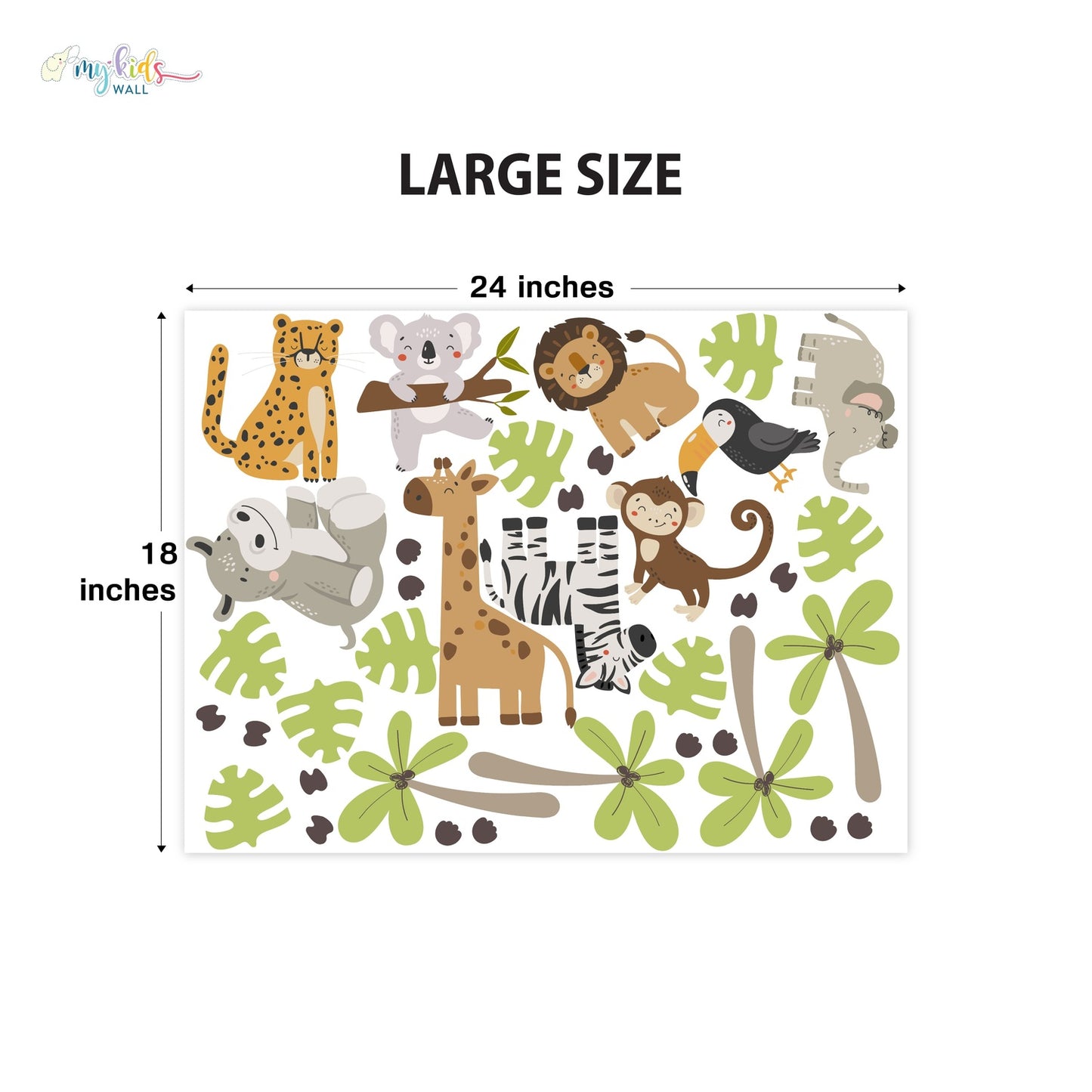 Cute Little Jungle Safari Personalized Wall Stickers