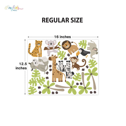 Cute Little Jungle Safari Personalized Wall Stickers