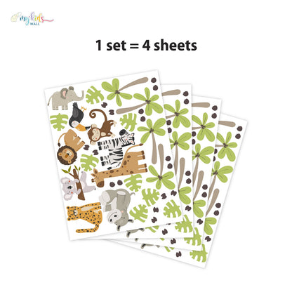 Cute Little Jungle Safari Personalized Wall Stickers