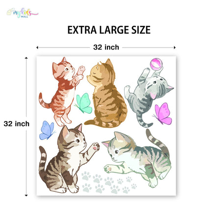 Cute Playful Kittens Personalized Wall Stickers