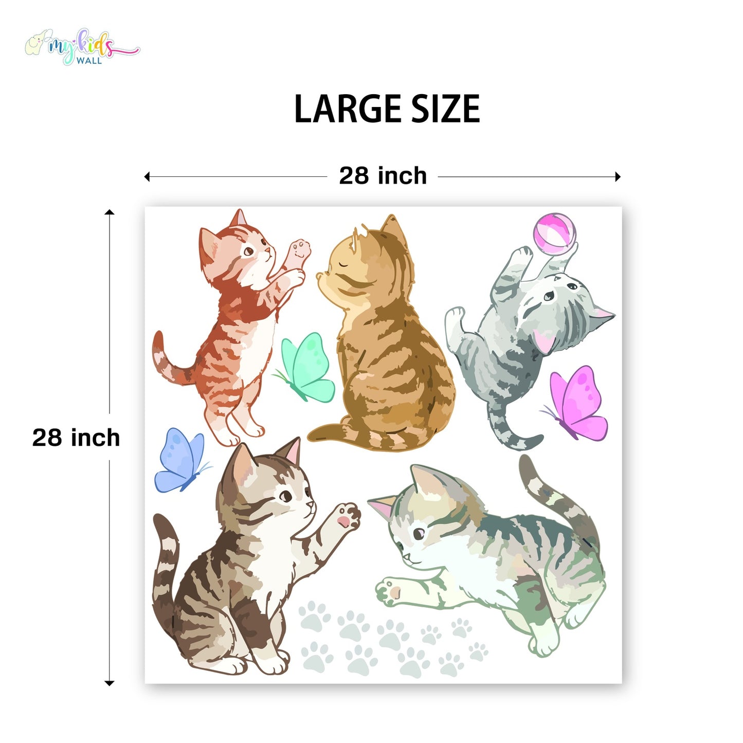 Cute Playful Kittens Personalized Wall Stickers