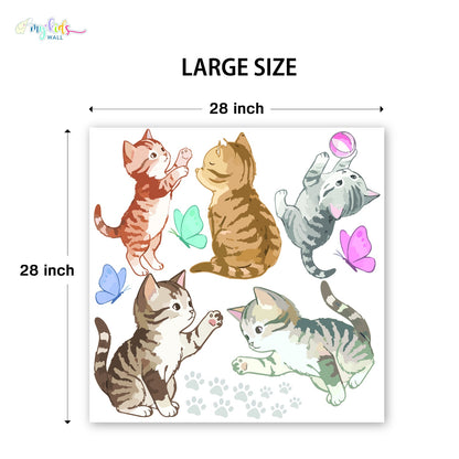 Cute Playful Kittens Personalized Wall Stickers