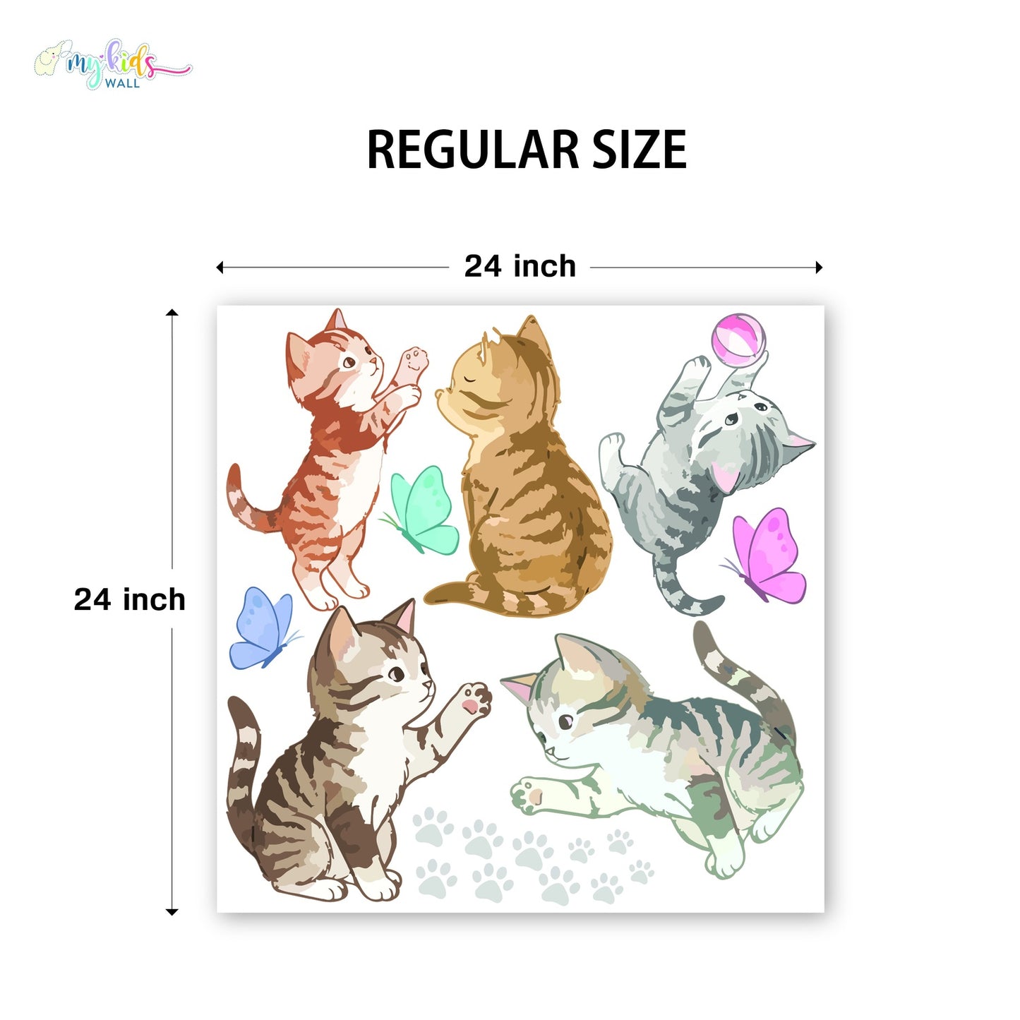 Cute Playful Kittens Personalized Wall Stickers
