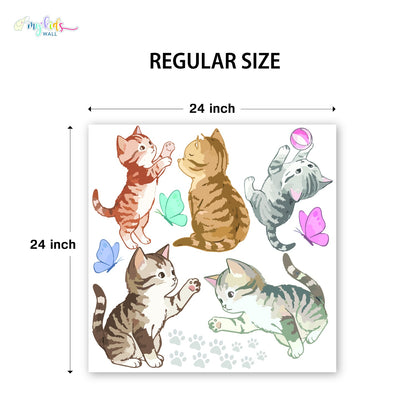 Cute Playful Kittens Personalized Wall Stickers