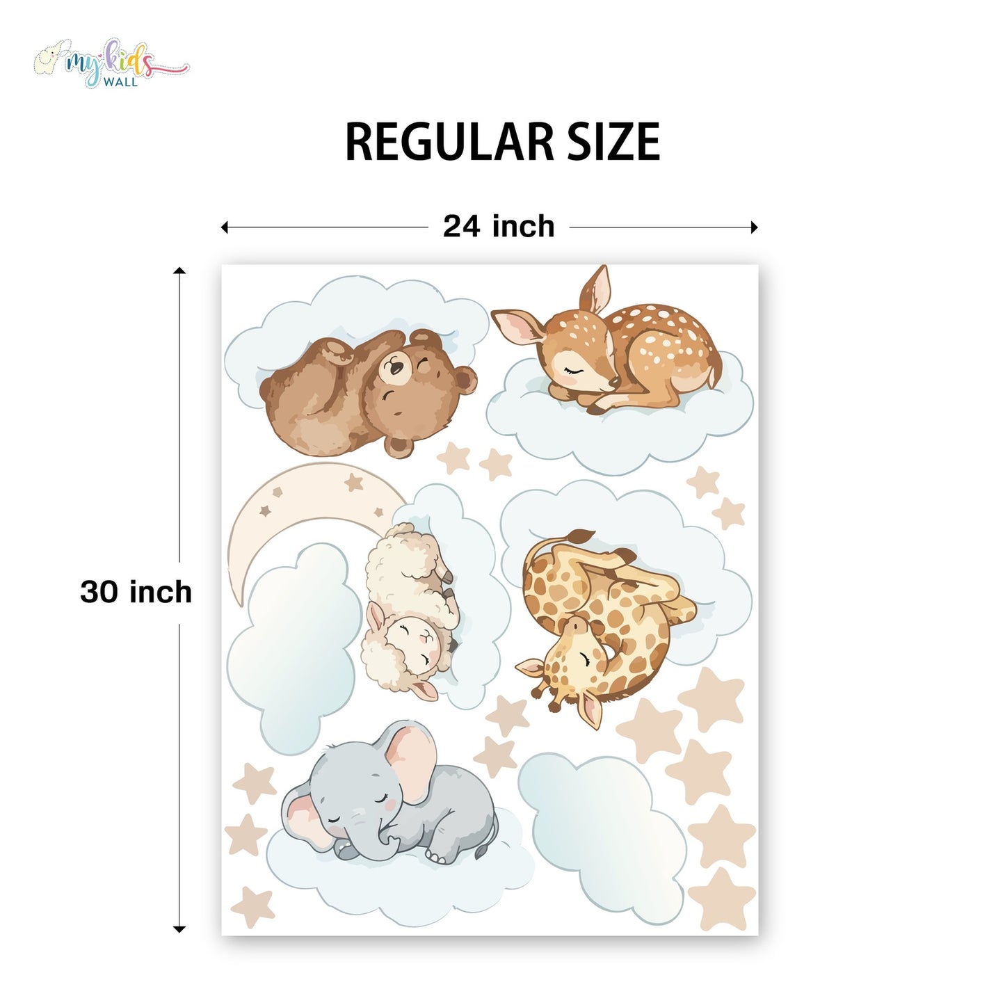 Cute Sleeping Safari Animals Personalized Wall Stickers