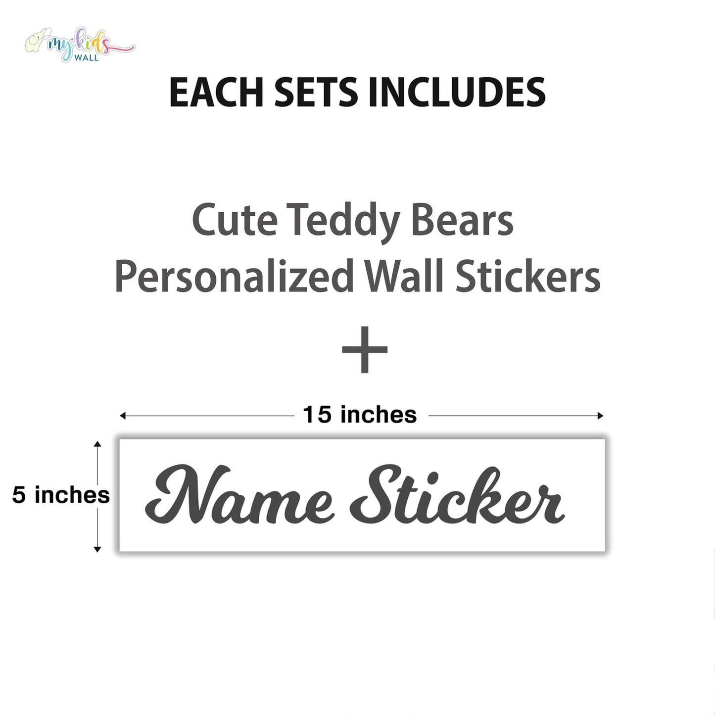 Cute Teddy Bears Personalized Wall-Stickers