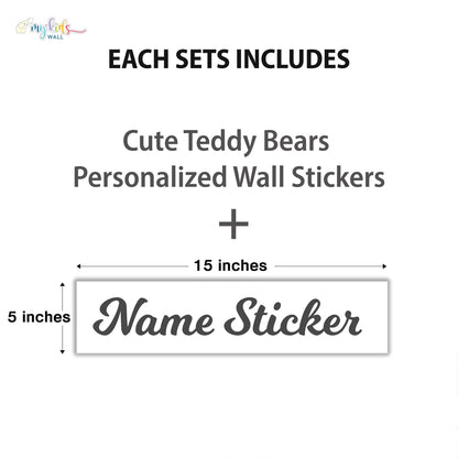 Cute Teddy Bears Personalized Wall-Stickers