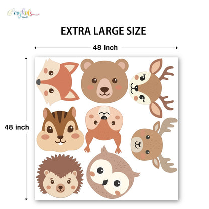 Cute Woodland Animal Faces Personalized Wall Stickers