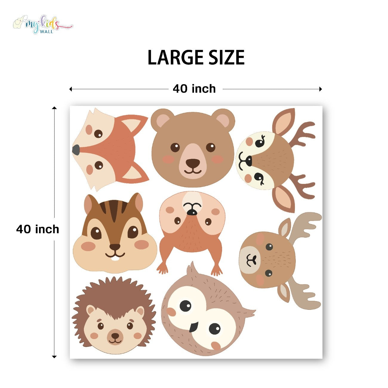 Cute Woodland Animal Faces Personalized Wall Stickers