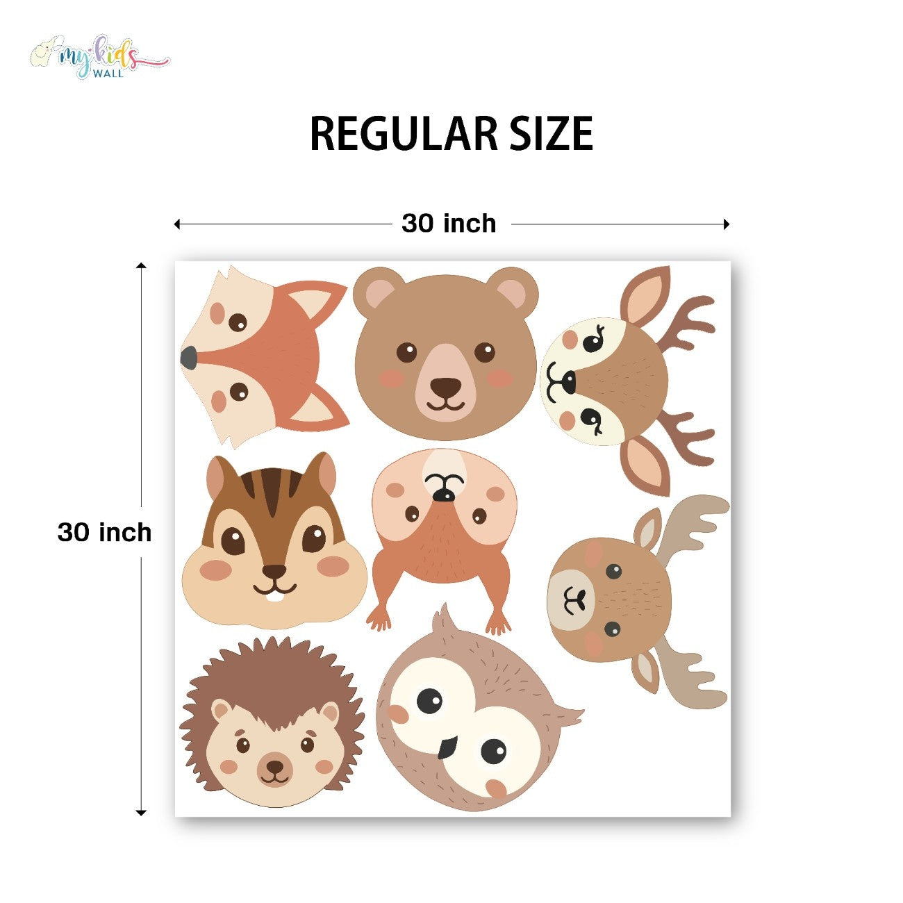Cute Woodland Animal Faces Personalized Wall Stickers