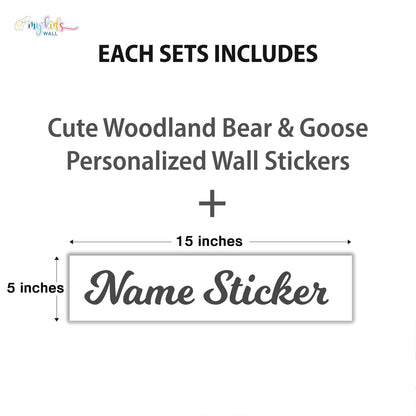 Cute Woodland Beer & Goose Personalized Wall Stickers