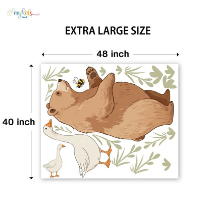 Cute Woodland Beer & Goose Personalized Wall Stickers