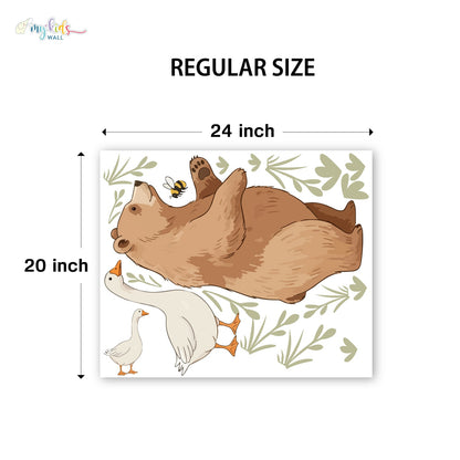 Cute Woodland Beer & Goose Personalized Wall Stickers