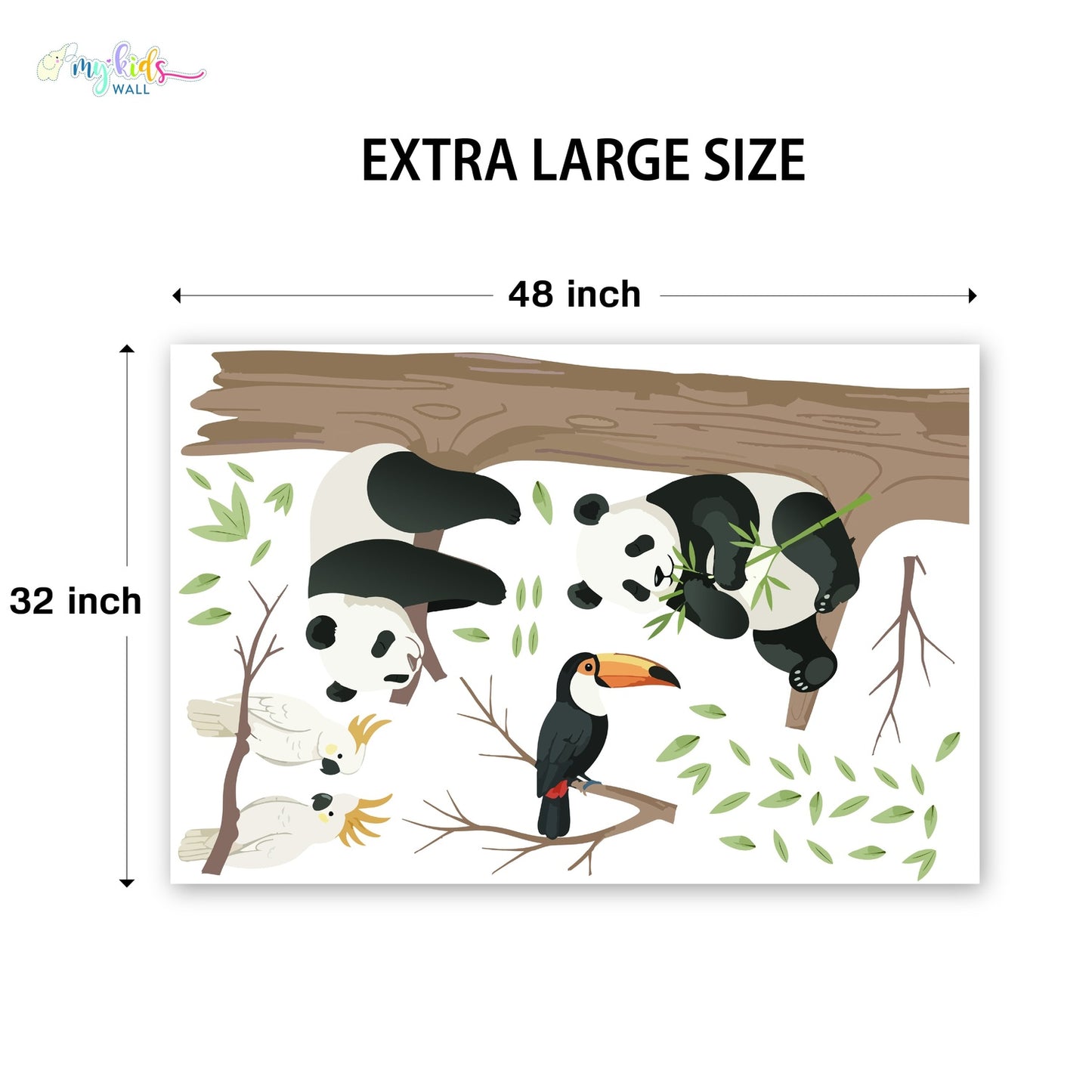 Cute Woodland Pandas Personalized Wall Stickers