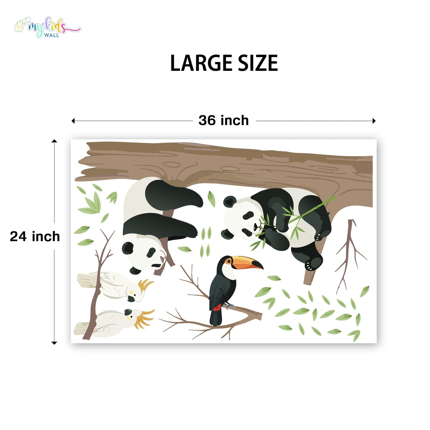 Cute Woodland Pandas Personalized Wall Stickers