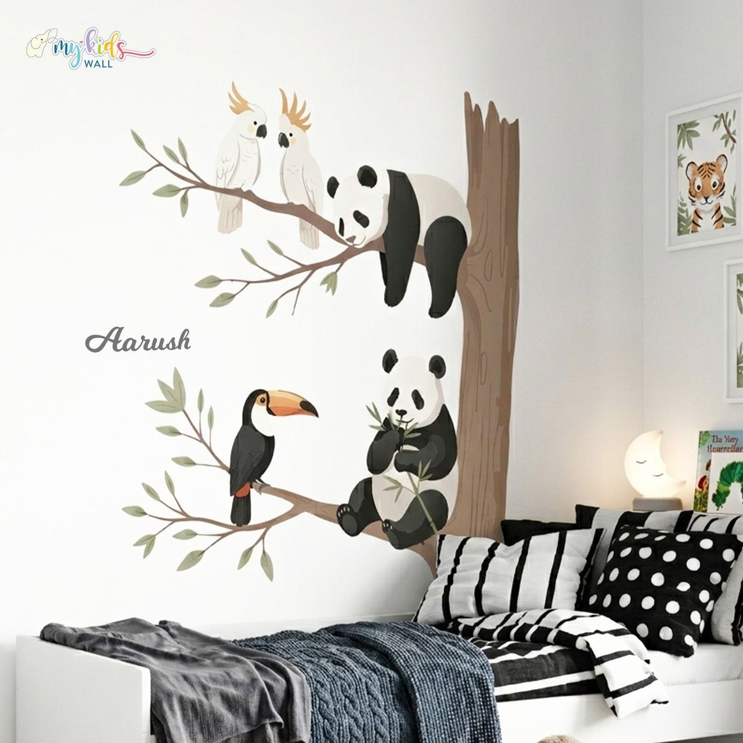 Cute Woodland Pandas Personalized Wall Stickers