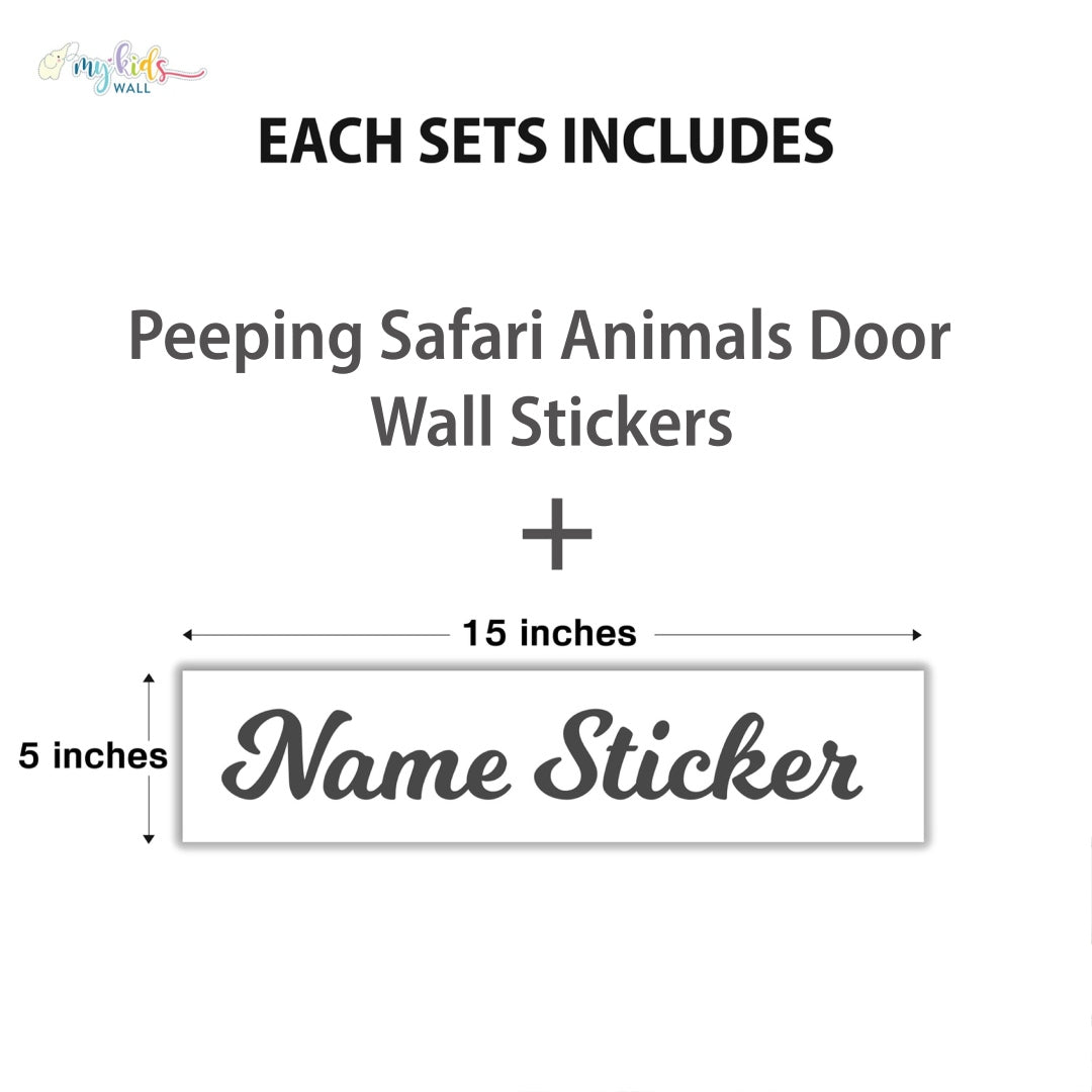 Cute Baby Safari Animals Personalised Wall Stickers