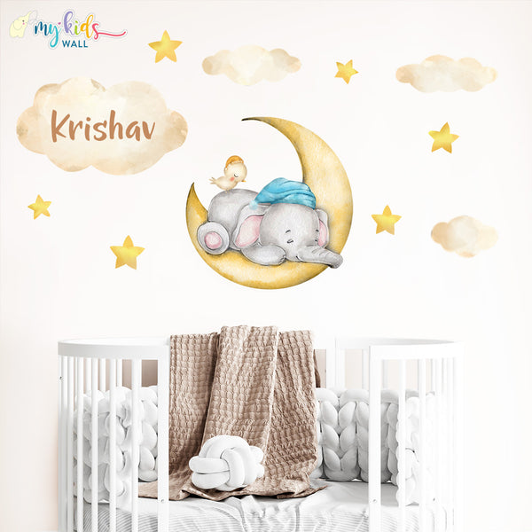 Load image into Gallery viewer, &#39;Cute Baby Elephant&#39; Personalised Wall Stickers

