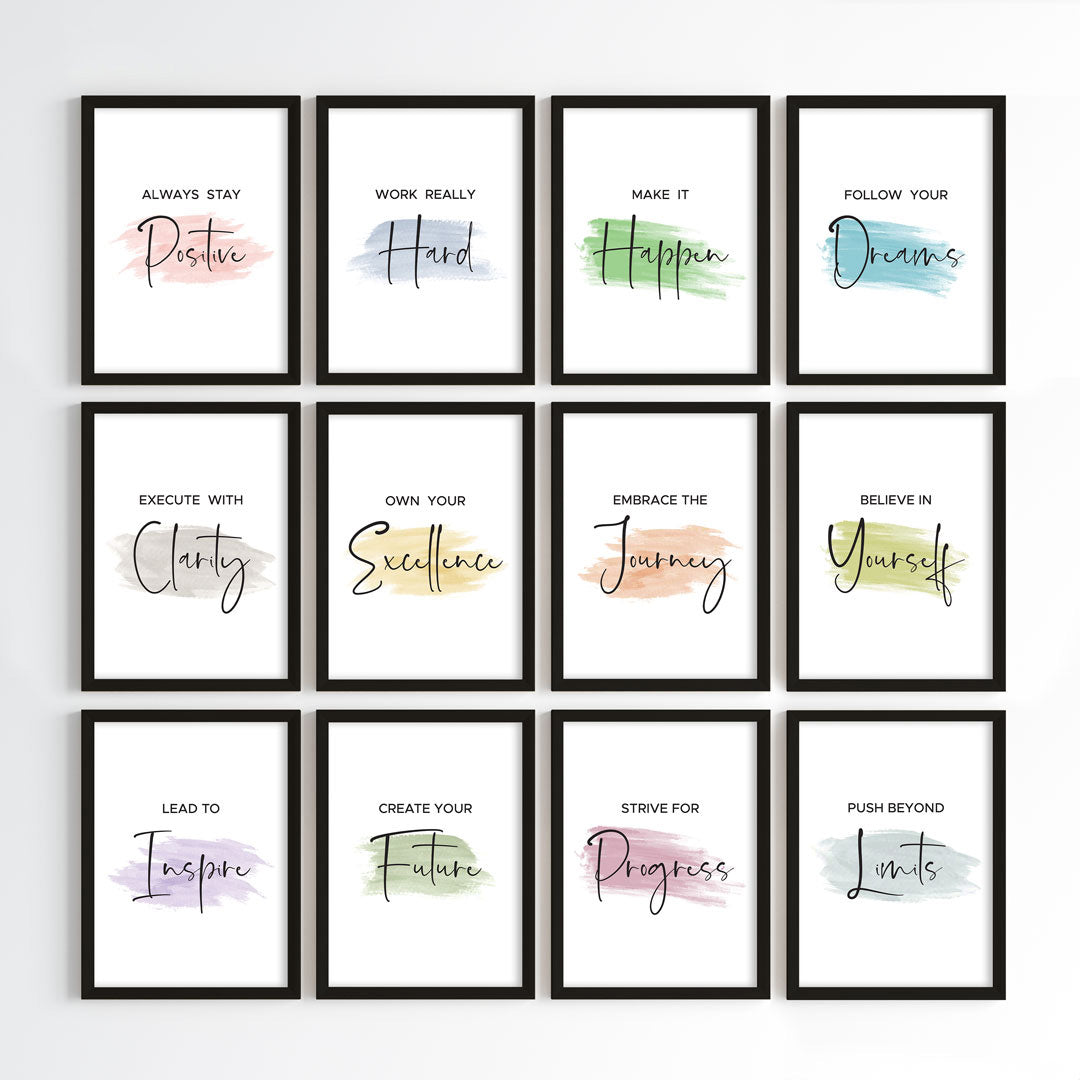Daily Positive Mindset Wall Art (Framed)