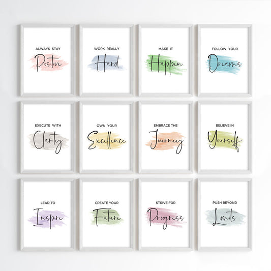 Daily Positive Mindset Wall Art (Framed)