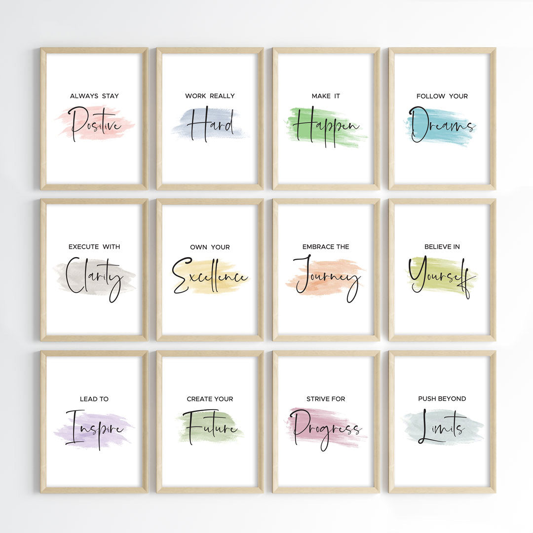 Daily Positive Mindset Wall Art (Framed)