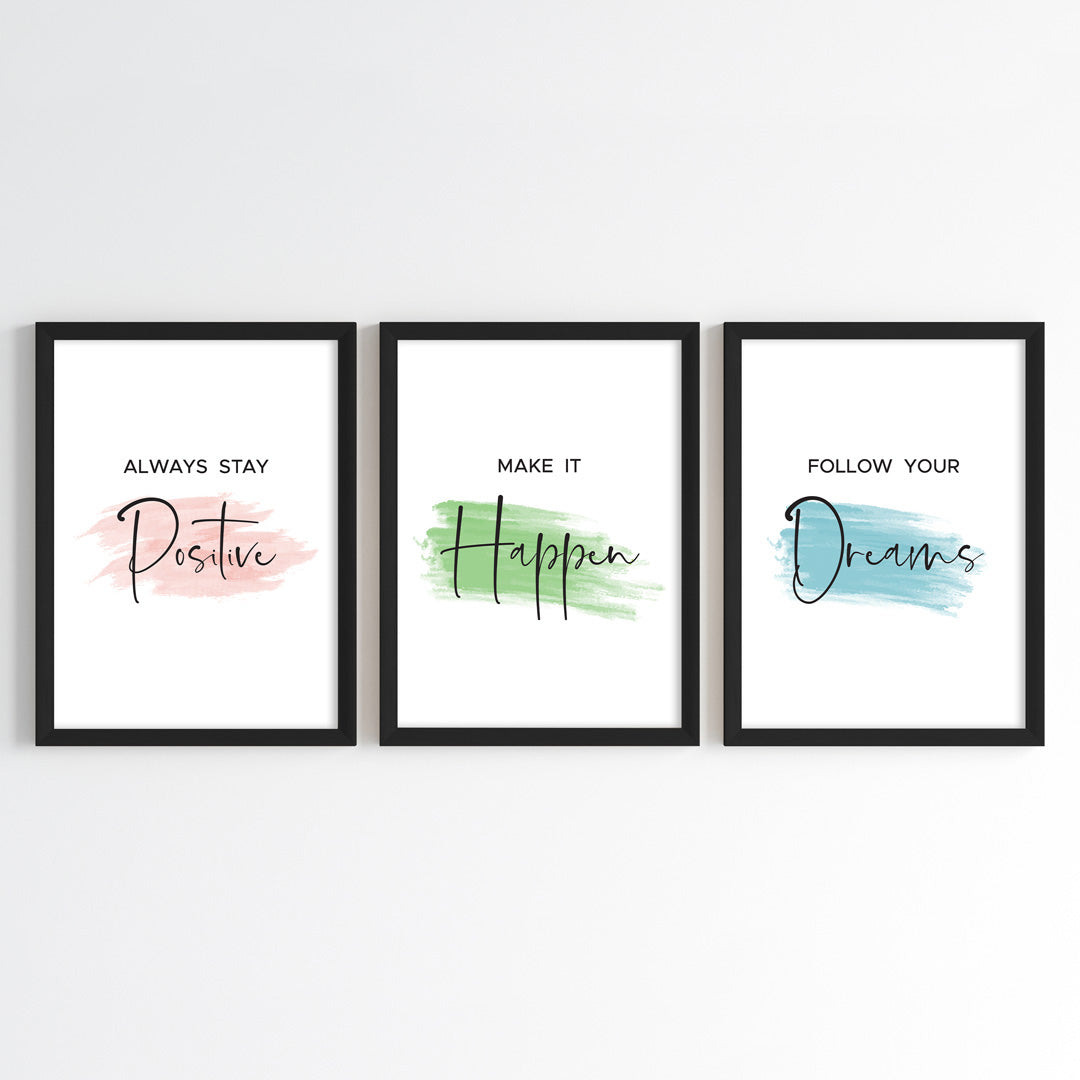 Daily Positive Mindset Wall Art (Framed)
