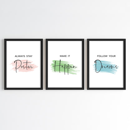 Daily Positive Mindset Wall Art (Framed)