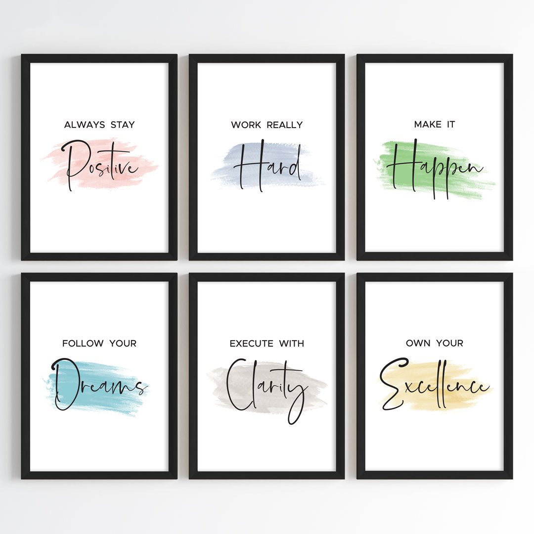 Daily Positive Mindset Wall Art (Framed)