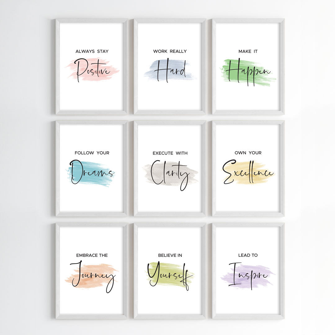 Daily Positive Mindset Wall Art (Framed)
