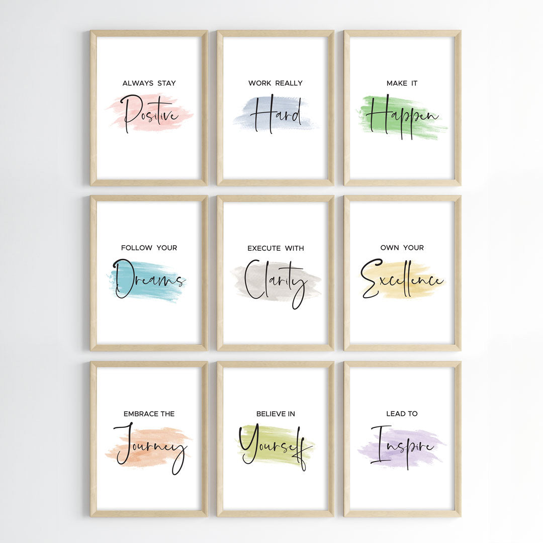 Daily Positive Mindset Wall Art (Framed)