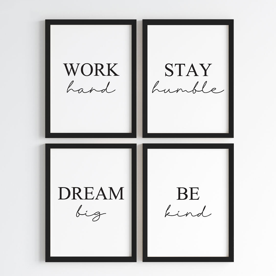 Daily Reminder Motivational Wall Art (Framed Set of 4)